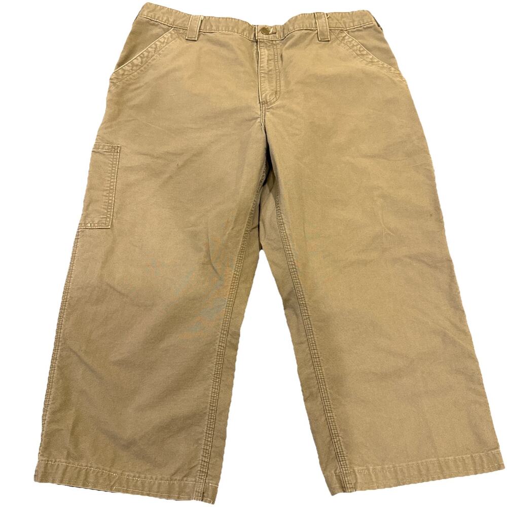 Carhartt Pants Mens 40x30 Brown Carpenter Dungaree Fit Work Wear B151 LBR